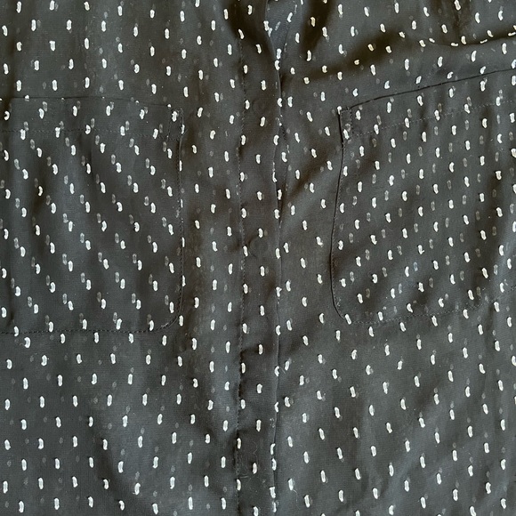 LOFT Black & White Sheer Button Up Blouse | Women’s M - Picture 4 of 5